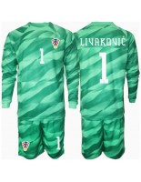Otroške Nogometnih dresov Hrvaška Dominik Livakovic #1 Vratar Gostujoči EP 2024 Dolgi rokavi (+ hlače)